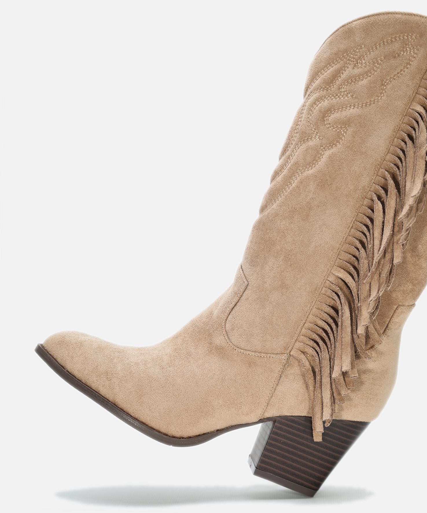 Botas cowboy flecos tac&oacute;n media ca&ntilde;a image number null